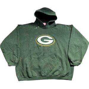 Vintage Green Bay Packers Hoodie NFL Football Pullover Sweatshirt Fan Apparel XL